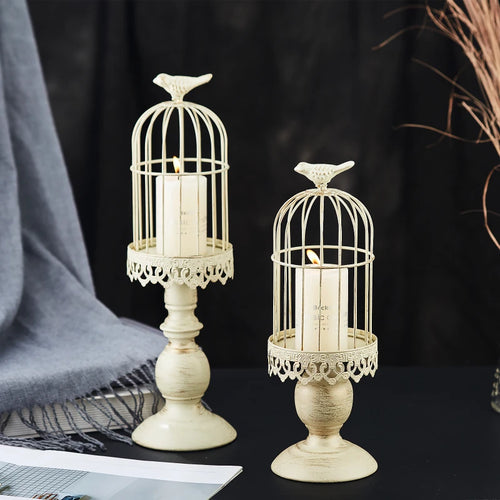 lustre cage à oiseaux rétro pour dîner romantique et mariage - vue 2 sur 12