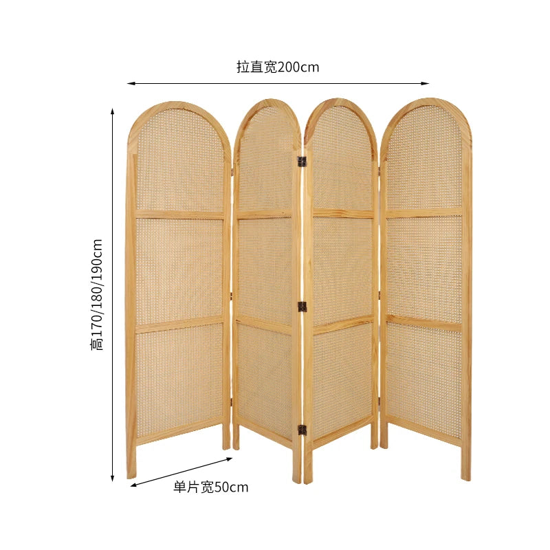 paravent en rotin pliable de style japonais mobile