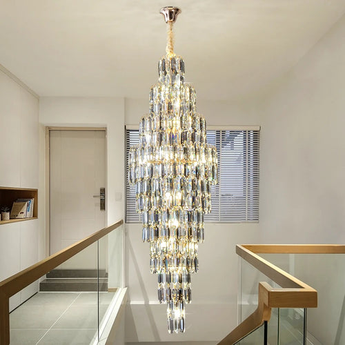 lustre en cristal pour escalier et halls d'hôtel - vue 4 sur 25