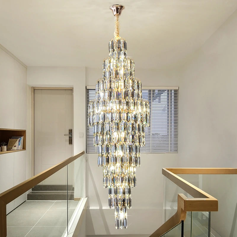 lustre en cristal pour escalier et halls d'hôtel - vue 3 sur 25
