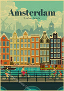affiche vintage des villes du monde pour décoration murale