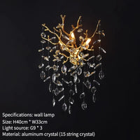 Applique murale LED en cristal