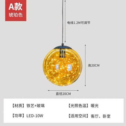 lustre nordique étoilé en verre pour décoration moderne - vue 24 sur 24