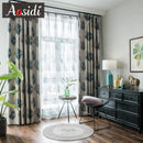 Voilage rideau motif plumes style mediterraneen salon chambre