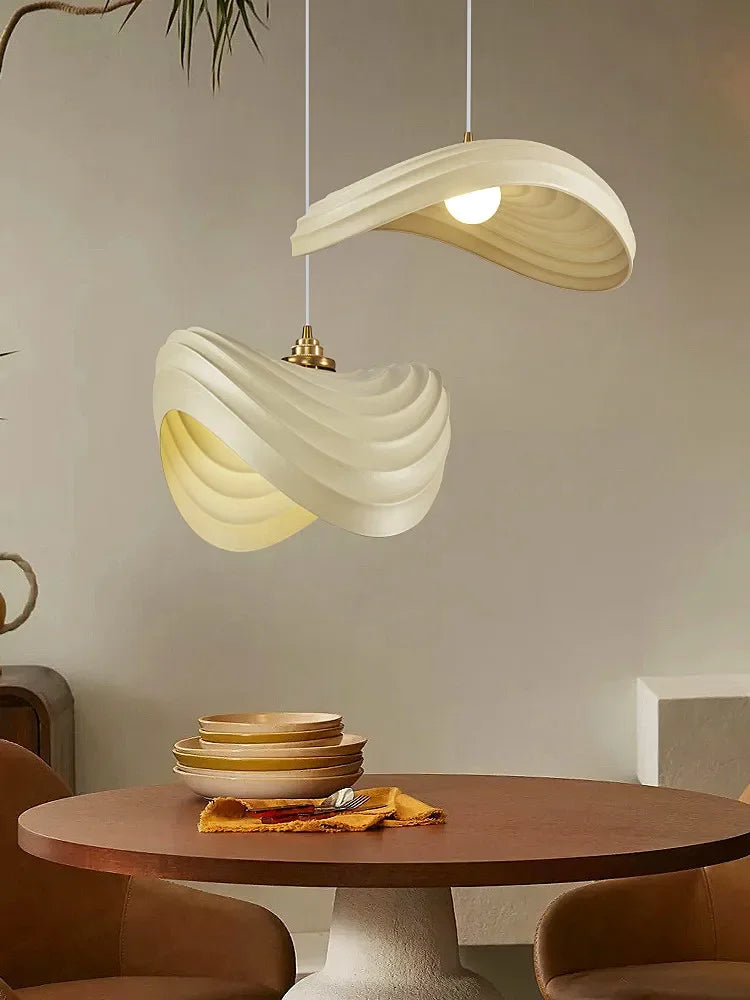 Nordic Minimalist Wabi Sabi Cream Style LED Dining Room Cafe Pendant Light Restaurant Bar Loft Home Decor Lamp Stairs Chandelier - vue 2 sur 19