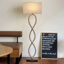 Nordique rétro Wabi Sabi chanvre corde tissu abat-jour lampadaire Led salon décor à la maison chambre canapé coin chevet lampe sur pied