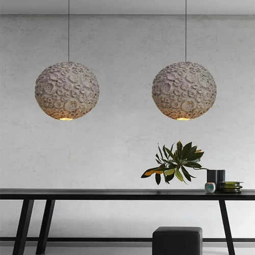 Japanese Wabi Sabi Style Chandelier Living Room Lamp Dining Room Coffe Store Planet Designer Grey Pendant Lamps Loft Decor Light - vue 3 sur 8