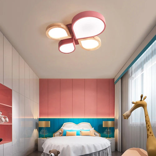 lustre nordique romantique en bois art créatif led moderne - vue 3 sur 8