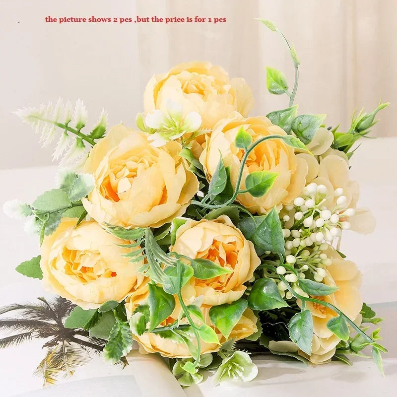 bouquet de pivoines artificielles pour décoration intérieure - vue 10 sur 12