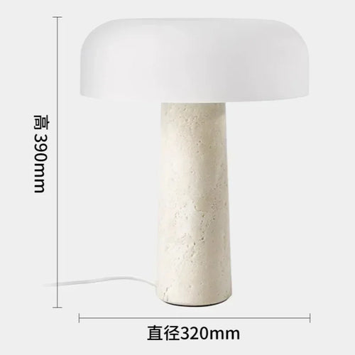 lampe à poser en travertin naturel design créatif champignon décoratif