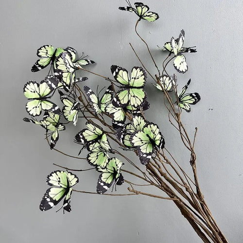 branche de papillon artificielle avec fausses fleurs décoratives pour jardin - vue 2 sur 13