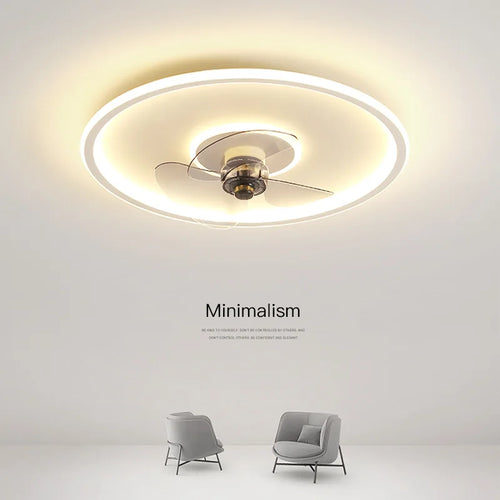 ventilateur de plafond intelligent avec télécommande et éclairage LED - vue 2 sur 11