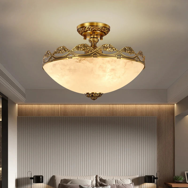 lampe de poche en marbre européen avec support en laiton - vue 3 sur 7