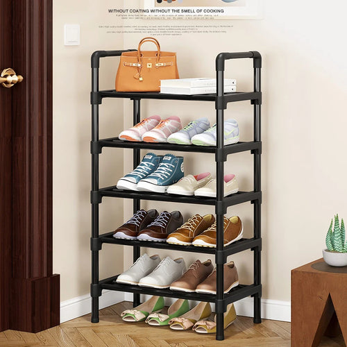 étagère à chaussures en métal design peu encombrante pour rangement pratique - vue 2 sur 11