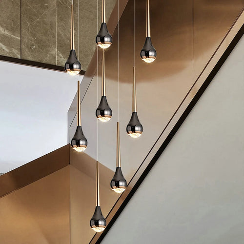 lustre long nordique moderne creux idéal pour loft hôtel appartement - vue 2 sur 16
