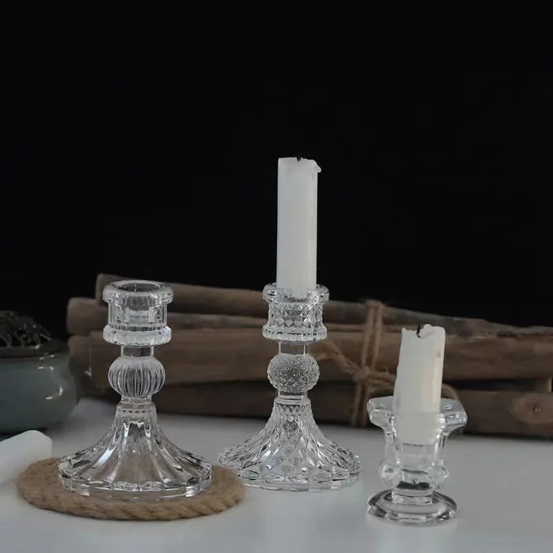 bougeoir en verre décoration nordique pour moments romantiques - vue 2 sur 6