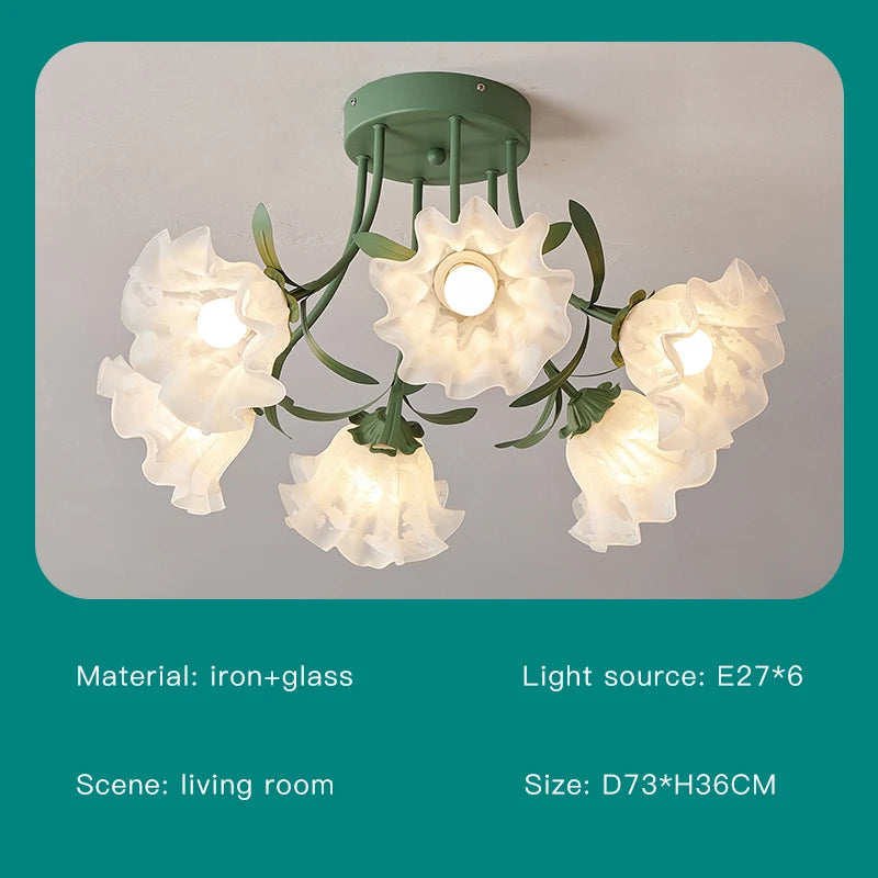 lustre nordique créatif à fleurs pour décoration intérieure - vue 18 sur 24