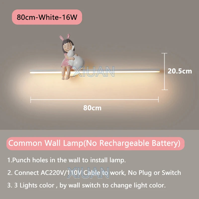applique murale en forme de lapin pour décoration enfant - vue 16 sur 17
