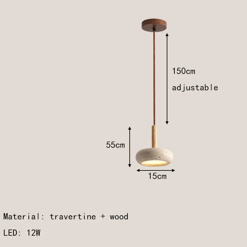 lustre en pierre naturelle nordique pour intérieur avec fil réglable - vue 11 sur 11