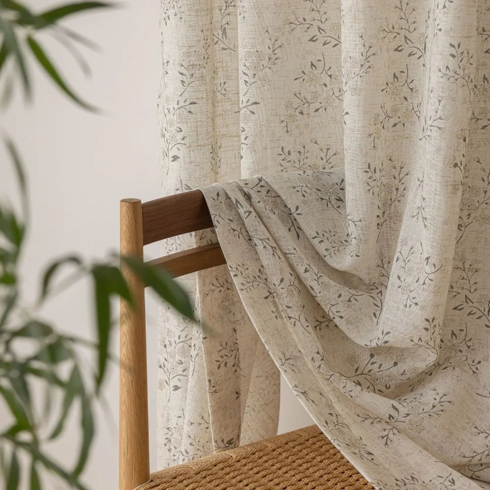 Voilage japonais motifs floraux séparateur de pièce - vue 5 sur 7