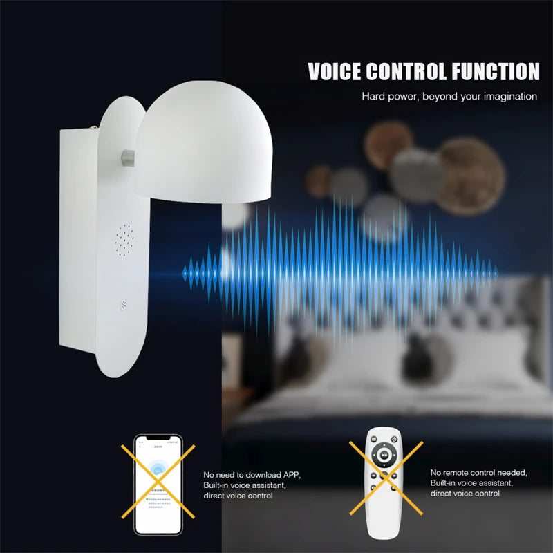 applique murale led intelligente rotative et réglable pour décoration intérieure - vue 5 sur 15