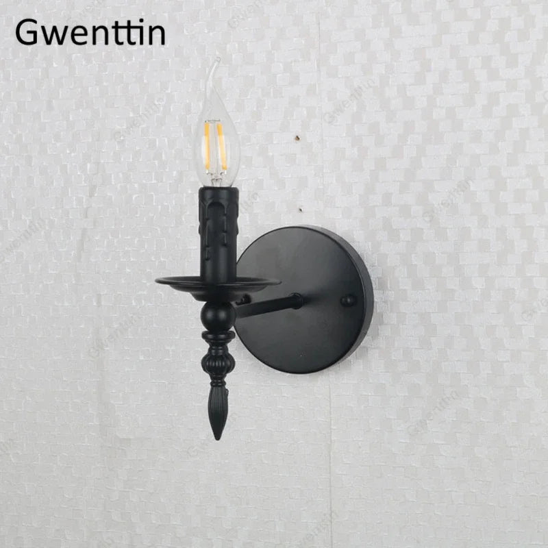 applique murale rétro en fer avec éclairage led décoratif - vue 5 sur 6