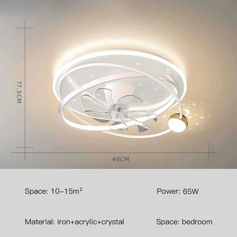 lustre moderne avec lumières et ventilateur intelligent pour intérieur - vue 9 sur 10