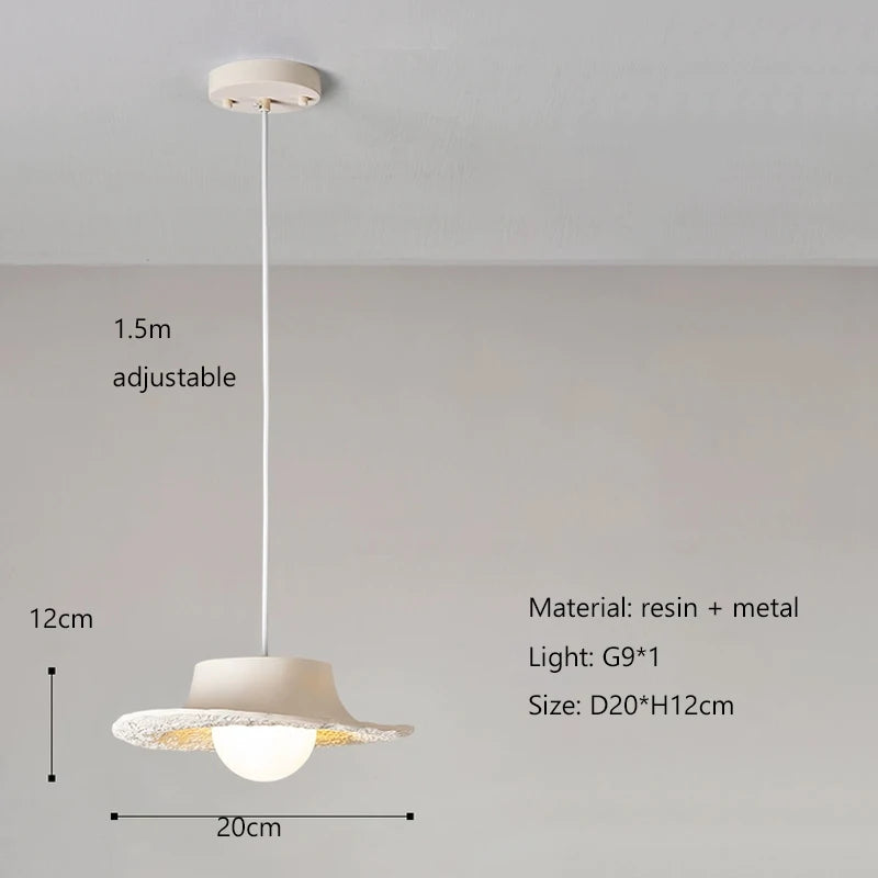 Suspension LED Wabi-Sabi Boho Soie 60 Cm – Lustre Hauteur Réglable, Lumière 3 Tons, Style Japandi Pour Cuisine, Salon, Îlot