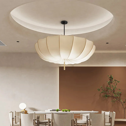 lustre en tissu nordique style japonais éclairage artistique moderne - vue 3 sur 9