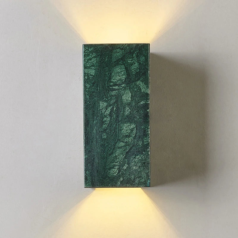 applique murale Style européen lumière de luxe vert naturel marbre décoratif moderne couloir salon chambre LED