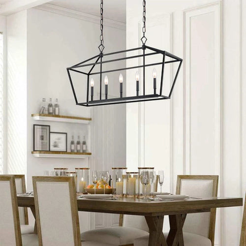 Lampe de salle à manger design nordique rectangulaire