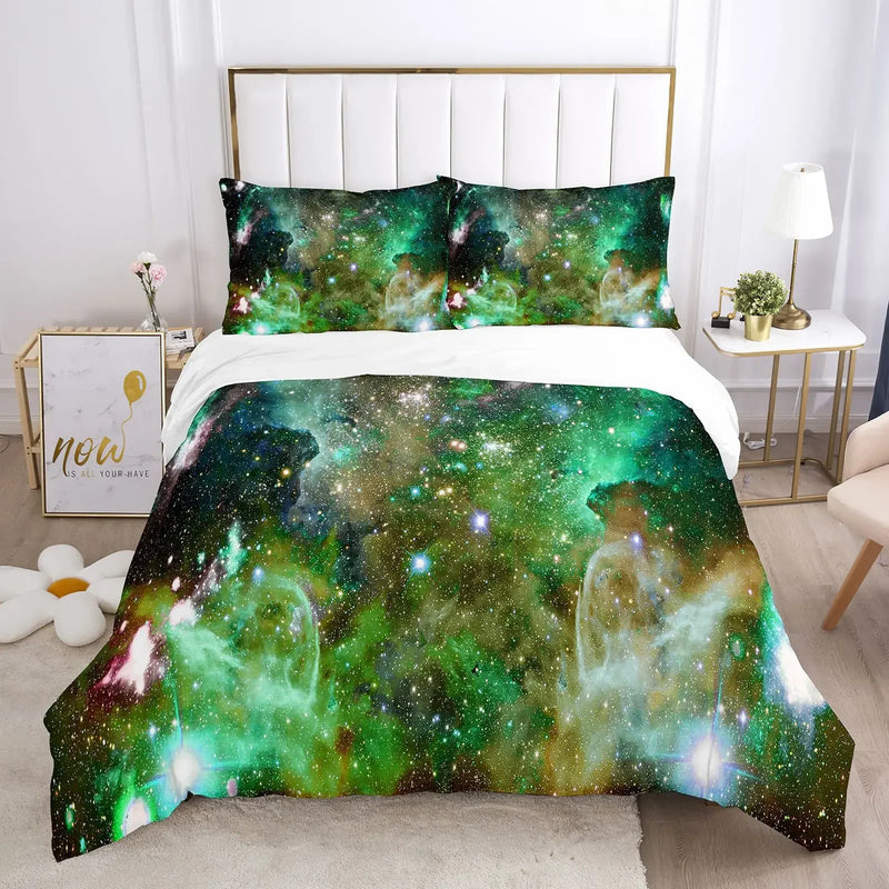 housse de couette galaxy space univers psychédélique taille queen