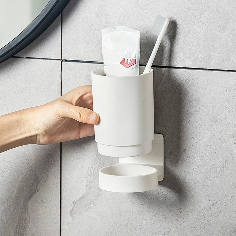 porte-brosse à dents mural sans perçage pour salle de bain rangement pratique - vue 3 sur 8