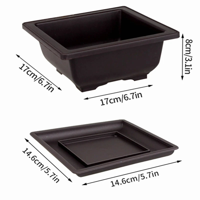 pots de fleurs rectangulaires imitation argile pour jardin extérieur