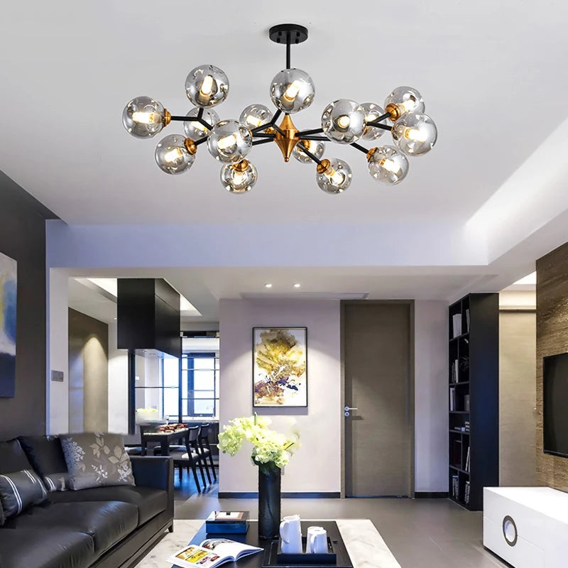 lustre nordique en verre pour décoration intérieure élégante - vue 3 sur 10