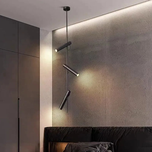 lampe suspendue led moderne rotative avec 1/2/3 têtes pour intérieur - vue 3 sur 12