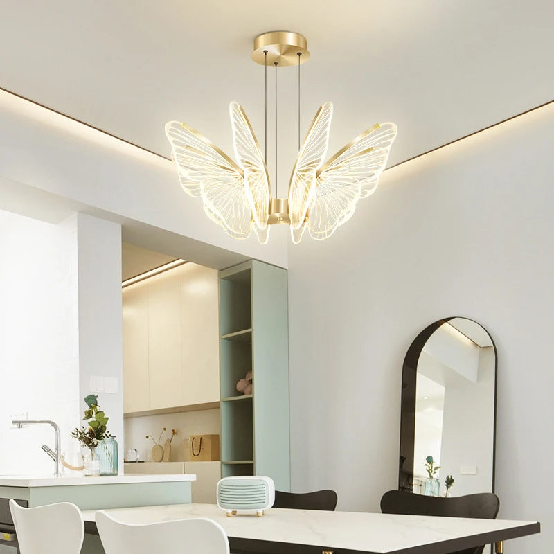 Moonriver éclairage LED papillon lustres salon Table à manger suspension lampe Style moderne suspension pour la maison