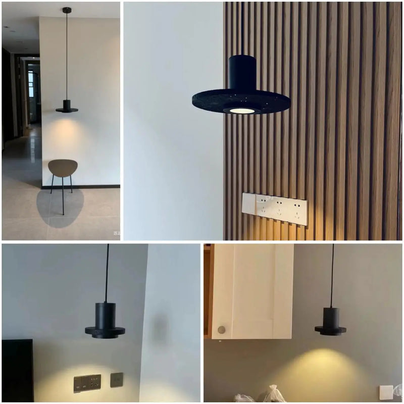 Suspension De Style Industriel Rétro Trou Noir Pierre LED Pendel Art Nordique Design Lustre pour Bar Salle À Manger Chambre