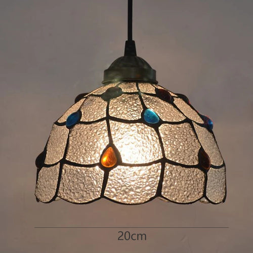 suspension tiffany vitrail pteris luminaire décoratif pour intérieur - vue 8 sur 9