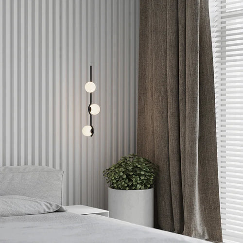 lustre minimaliste boule de verre Luces à LED pour chambre salon salle à manger maison lumière - vue 5 sur 14
