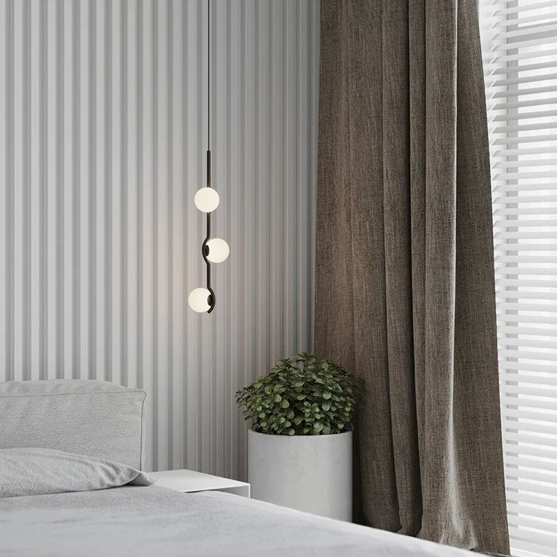 lustre minimaliste boule de verre Luces à LED pour chambre salon salle à manger maison lumière - vue 4 sur 14