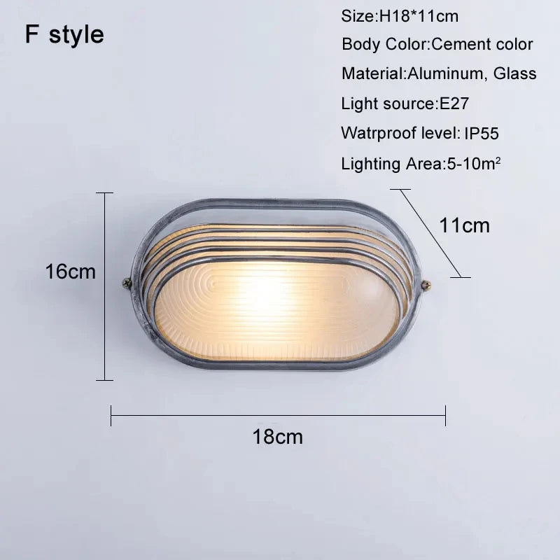 applique murale led rétro imperméable en aluminium idéale pour extérieur et intérieur - vue 12 sur 15