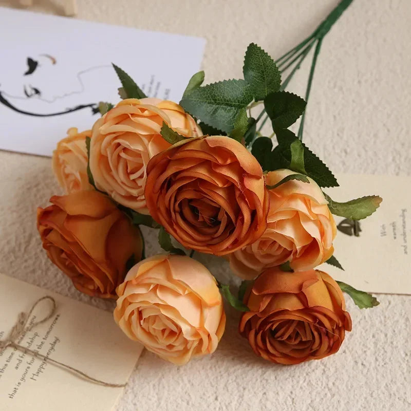 bouquet de roses artificielles en soie pour décoration élégante - vue 13 sur 17