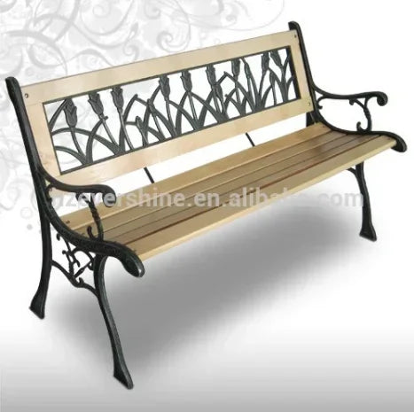 chaises de jardin en fonte et bois vintage pour extérieur