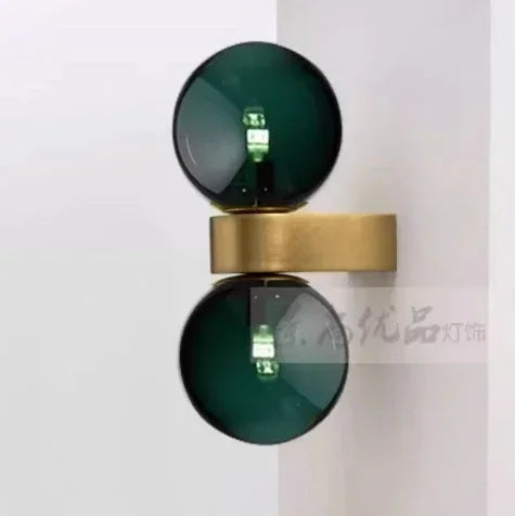 Applique murale moderne simple en verre avec boule de couleur nordique - vue 9 sur 9