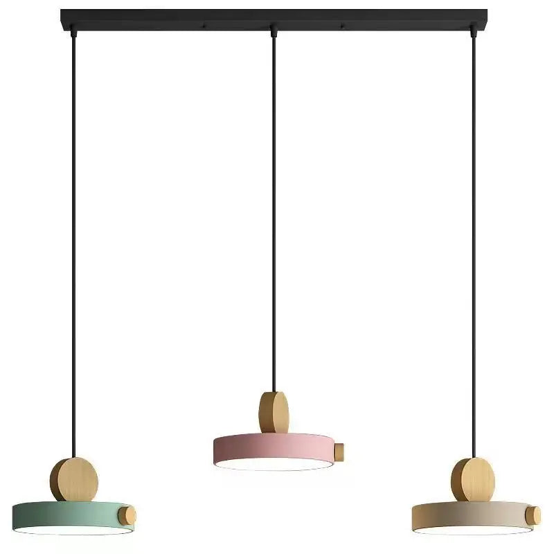 LED Iron Pendant Light for Dining Room, Round Disc, Long Strip, Bedside Nightlight, Study Living Room, Simple Decor, Coffee Bar - vue 6 sur 14