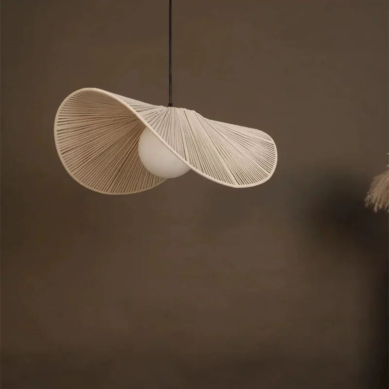 suspension japonaise en rotin style wabi sabi pour décoration moderne - vue 7 sur 10