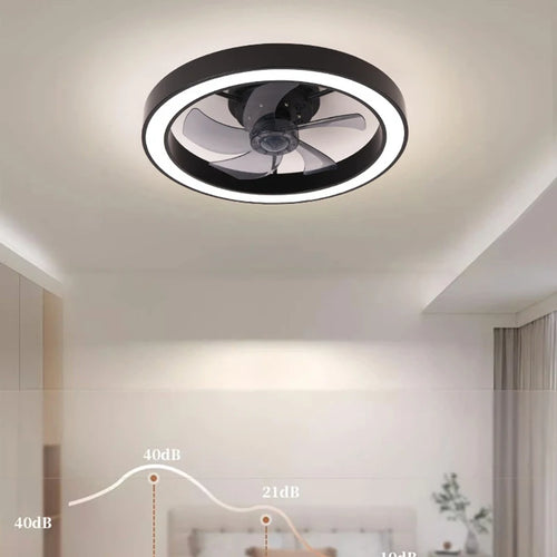 Modern LED Fan Light Remote Control Timed Electric Fan Bedroom, Living Room Decoration, Home Decoration LED Ceiling Fan Light - vue 7 sur 8