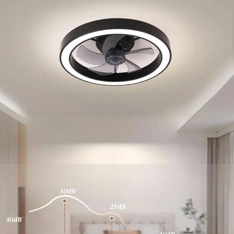 Modern LED Fan Light Remote Control Timed Electric Fan Bedroom, Living Room Decoration, Home Decoration LED Ceiling Fan Light - vue 6 sur 8