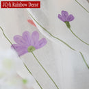Voilage tulle brodé floral style champêtre pour salon